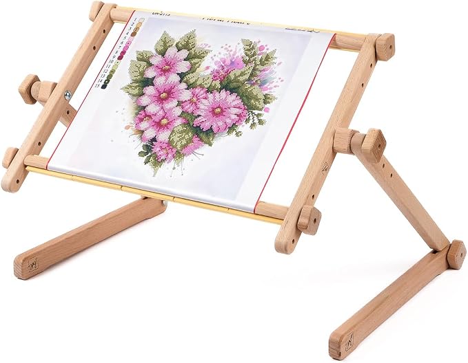 Needlework Table and Lap Hands-Free Stand with Adjustable Frame Chaffinch Tapestry Cross Stitch Embroidery Frame Holder (Beige, 11.8" x 15.7") - Image 4
