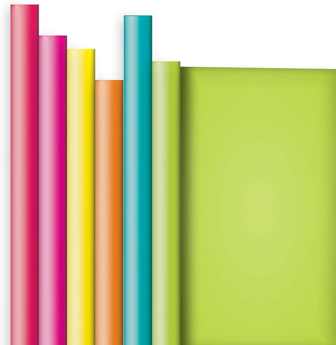 Jillson Roberts 6 Roll-Count All-Occasion Solid Color Gift Wrap Available in 10 Different Assortments, Bold and Bright by JillsonRoberts