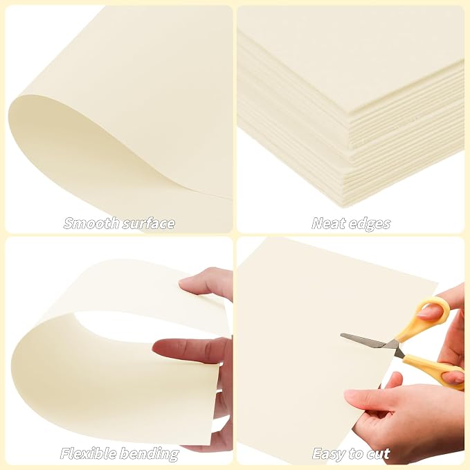Cream Cardstock Paper 8.5 x 11 in, 100 Sheets, 180 GSM 65 lb | Thick cover stock for card making, printing, drawing, scrapbooking, cutting, crafts, and classroom projects. - Image 3