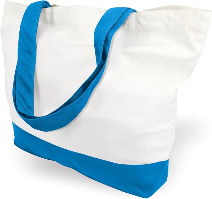 TOPDesign 3-Pack Super Strong Large 12oz Cotton Canvas Tote Bags, Reusable Grocery Shopping Cloth Bags, Fashionable Two-Tone Totes for Crafts, DIY Your Creative Designs by TOPDesign