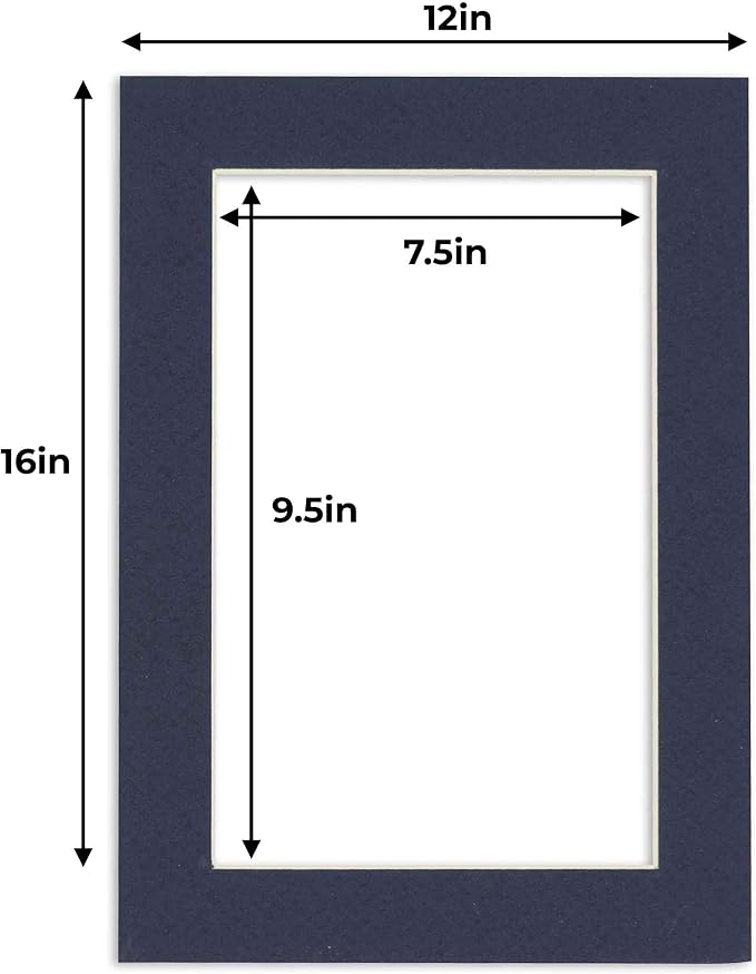 8x10 Mat for 12x16 Frame - Precut Mat Board Acid-Free Navy 8x10 Photo Matte Made to Fit a 12x16 Picture Frame, Premium Matboard for Family Photos, Show Kits, Art, Picture Framing, Pack of 100 Mats - Image 3