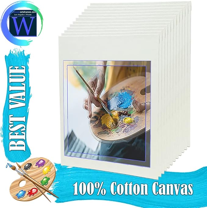 11x14 White Canvas Boards for Painting Bulk 24 Pack.Paint Canvases for Painting Art.Artist Blank Canvases for Painting 11x14 Canvas Panels.Quality Acid Free Primed Canvas Boards for Acrylic,Oil etc - Image 2