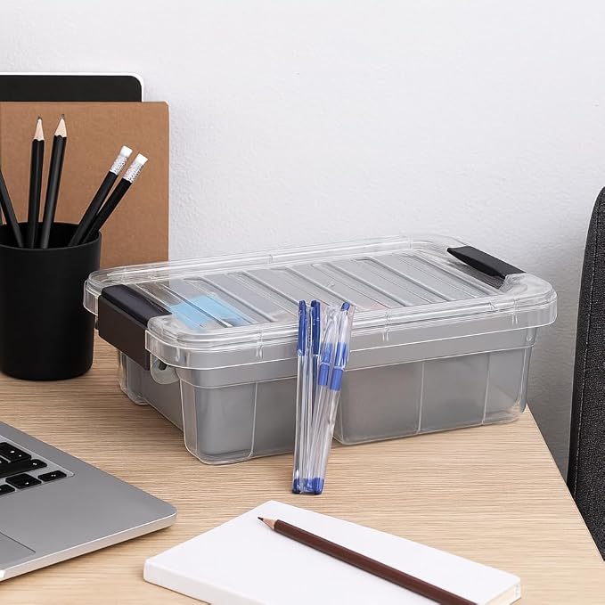 Superio Small Storage Container Organizing Bin with Removable Tray Plastic Tools, Sewing, Crafts Box, 2.25 Qt, 3 Pack - Image 8