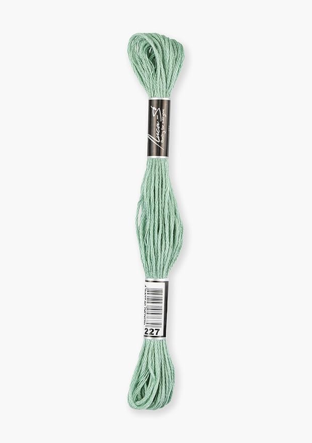 12 Pack of Premium Embroidery Thread Luca-S, 100% Giza Cotton, Oeko TEX Certified Stranded Cotton - 227 / DMC 3817 / Anchor 875 - Image 2
