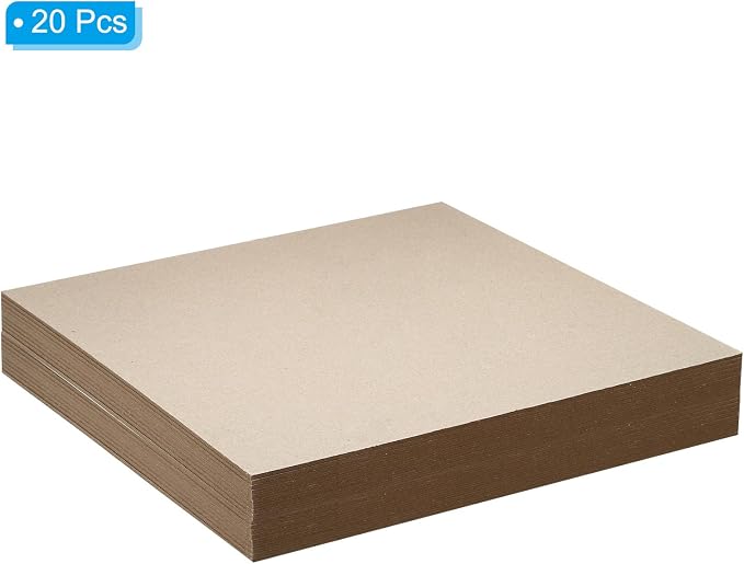 PATIKIL 12x12x0.1" Chipboard Sheets, 20Pcs 100PT Thick Book Board Binders Board Sturdy Bookbinding Supplies for Book Binding Cover, Gray - Image 3