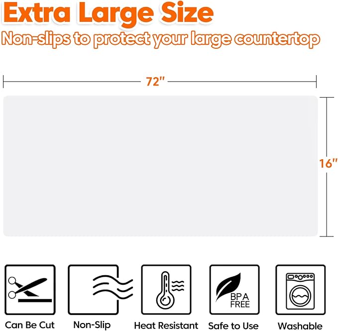 Large Silicone Mat, Silicone Mats for Kitchen Countert, Heat Resistant Mats - Image 2