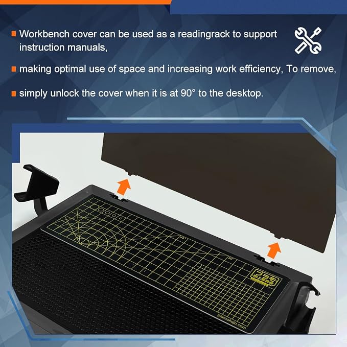 MWK-18 Model Assembly Gundam Model kitsTable Basic, Portable Model Building, Assembly, Cutting Worktable, Work Table with Movable Drawer, Dual Craft Cut Mat, Easy Folds for Storage - Image 4