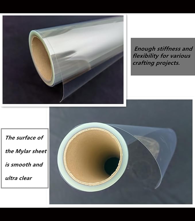 Transparency Mylar Stencils Sheet for Cutting Machines,3ft x 50ft Rolls 6 mil/0.15mm Clear Blank Template Paper Material Acetate (Clear, 3ft x 50ft / 6mil) - Image 5