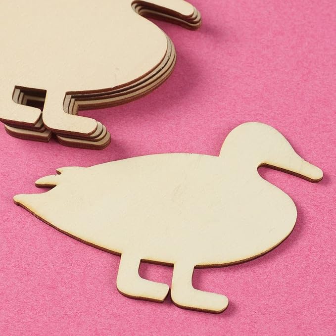 Pack of 24 Unfinished Wooden Duck Cutouts - Blank Wood Cutouts are Ready for DIY Crafts, Activities, and Decor from Factory Direct Craft - Image 3