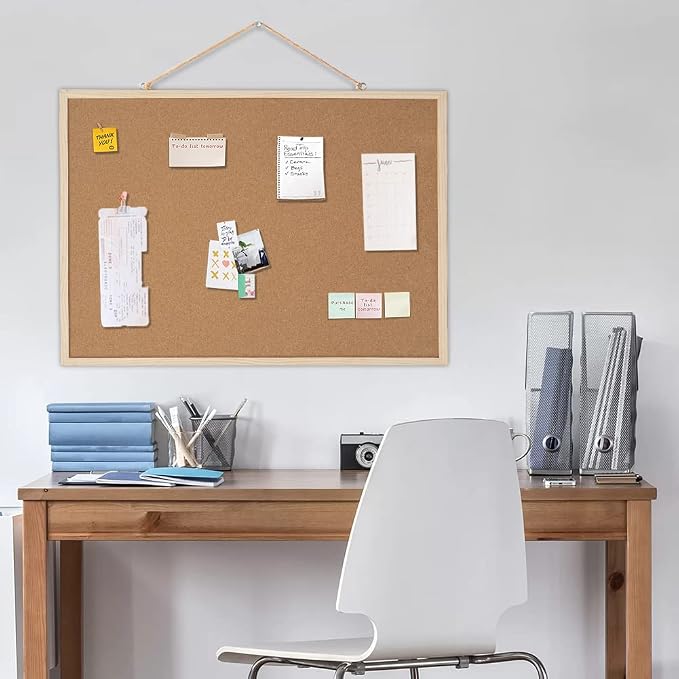 20x28 Cork Boards for Walls with Solid Wood Frame, Whiteboard and Cork Board Combo, 2-in-1 Bulletin Board for Office & Home, Decorative Hanging Pin Notice Board, 1 Pack - Image 7