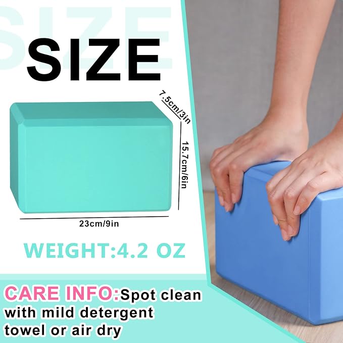 10 Pcs Yoga Blocks Bulk EVA Foam Blocks High Density Foam Brick Yoga Accessories, Improve Strength and Aid Balance and Flexibility, Supportive Soft Non Slip Surface for Pilates (Multicolor) - Image 2