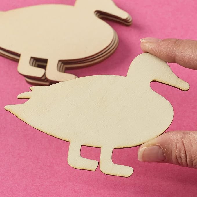 Pack of 24 Unfinished Wooden Duck Cutouts - Blank Wood Cutouts are Ready for DIY Crafts, Activities, and Decor from Factory Direct Craft - Image 2
