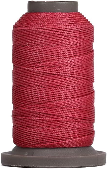 WUTA Leather Sewing Round Waxed Thread New 0.55 Polyester Hand Sewing Line for Leather Work Cord Tool DIY (Plum Red, 0.55mm) by WUTA