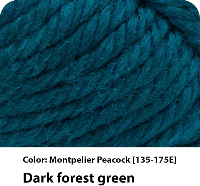 Lion Brand Yarn Hometown Yarn, Super-Bulky Yarn for Knitting, Crocheting, and Crafting, 1 Pack, Peacock | Super Bulky Acrylic Fiber for Warm Crochet Blankets, Knit Winter Hats, Chunky Cardigans, Soft Scarves, Weaving - Image 2