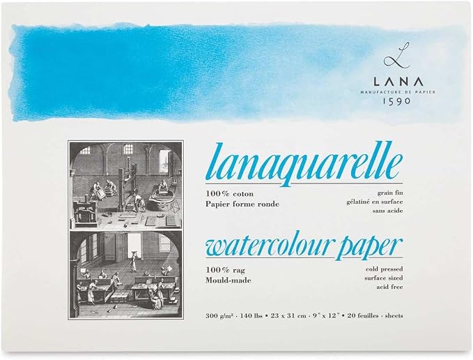 Lanaquarelle Watercolor Block - 9" x 12", Cold Press, 20 Sheets by Lanaquarelle