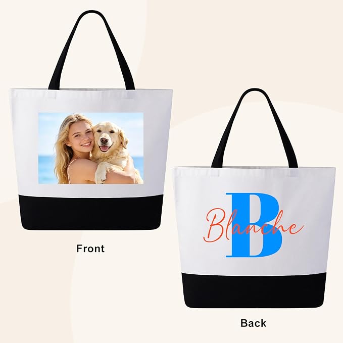 Custom Canvas Tote Bags Bulk with Logo 1 | 6 | 10 | 30 | 50 | 100 Pack Personalized Reusable Grocery Shopping Bags - Image 4