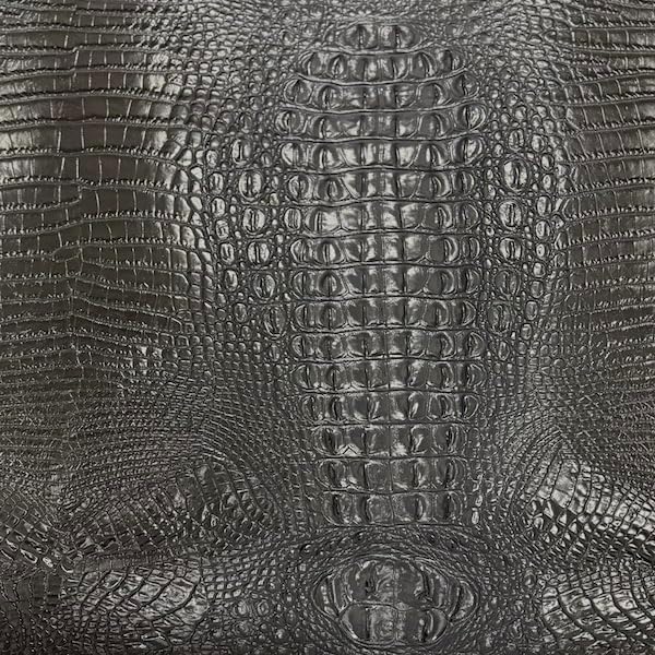 Amazon 3D Embossed Gator Faux Leather Vinyl Fabric - Sold by The Yard - 56" (Dark Charcoal Gray) by Unknown