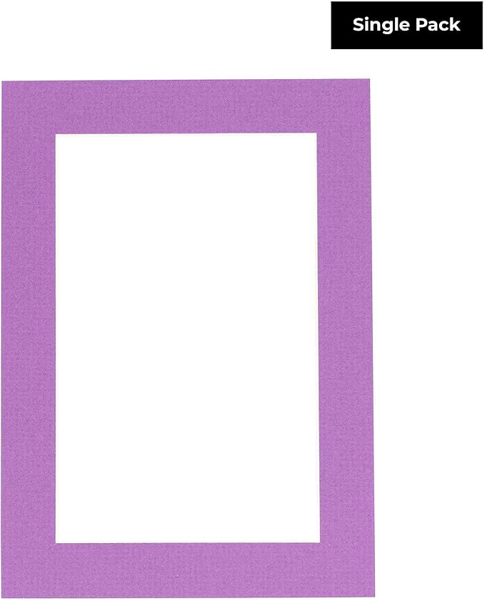 5x7 Mat for 8x10 Frame - Precut Mat Board Acid-Free Show Kit with Backing Board, and Clear Bags Dark Purple 5x7 Photo Matte Made to Fit a 8x10 Picture Frame Matboard for Framing, Pack of 1 Mat - Image 2