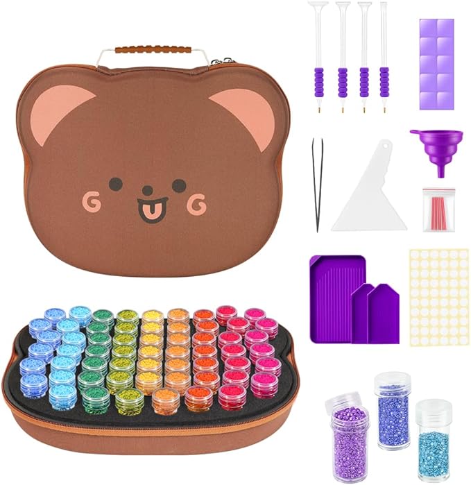 ZORETCO Diamond Art Storage with 60 Containers, Diamond Art Kits for Adults | Diamond Painting Storage Case with Tools, Diamond Art Supplies Storage for Diamond Painting Accessories, Bead Gem Organizer by ZORETCO