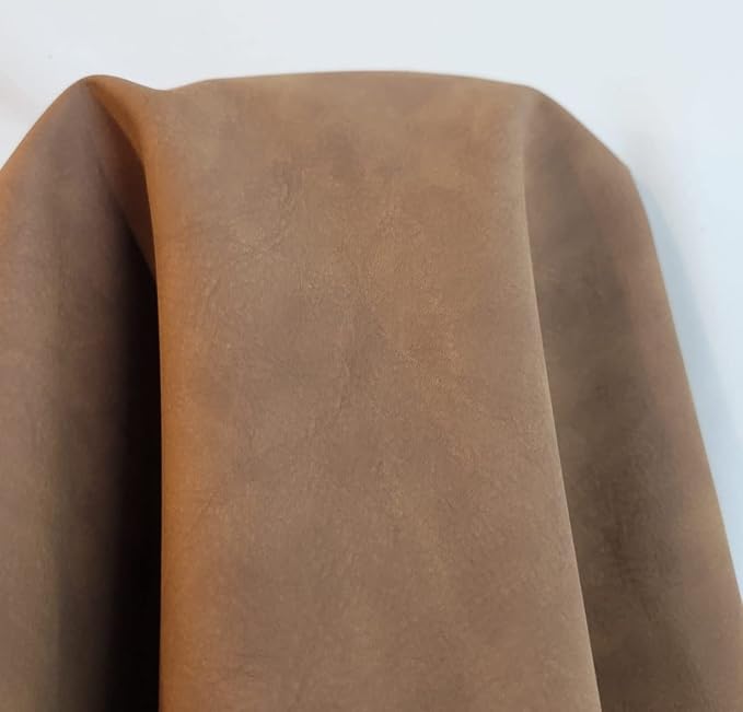 Desert Tan Nubuck Soft Faux Leather Fabric Sheet PU (Peta Approved Vegan) Sold by the Yard Synthetic Pleather 0.9 mm Nappa Soft Smooth Upholstery (Desert Tan Nubuck, BY THE Yard) by NATLeathers