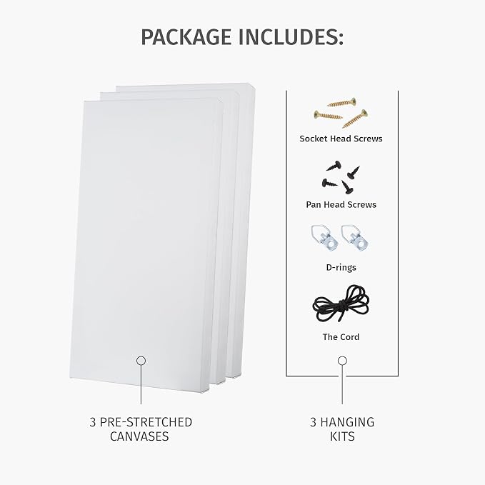 Value Pack of 3 Stretched Canvas 14x28 inch, 1-1/2 (1.5) inch deep for Your Paintings/Artwork/Wall Art/Wall Decor (Pack of 3 Canvas, 14 x 28 inch, Landscape) - Image 2