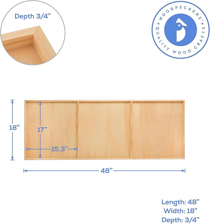 Birch Painting Panel 18 x 48 x 3/4-inch, Pack of 2 Large Wood Canvas Boards for Painting, Blank Sign for Wall Art Sets, by Woodpeckers - Image 4