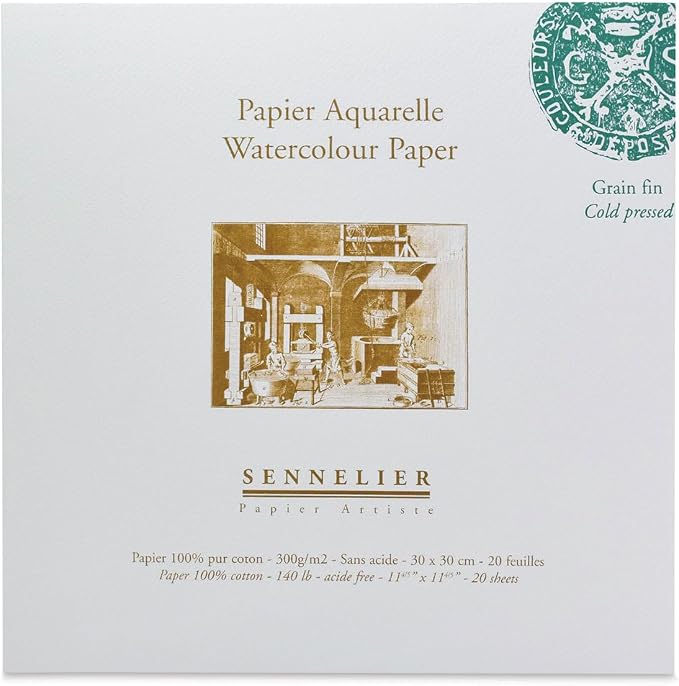 Sennelier Watercolor Block - 12" x 12", Cold Press, 20 Sheets by Sennelier
