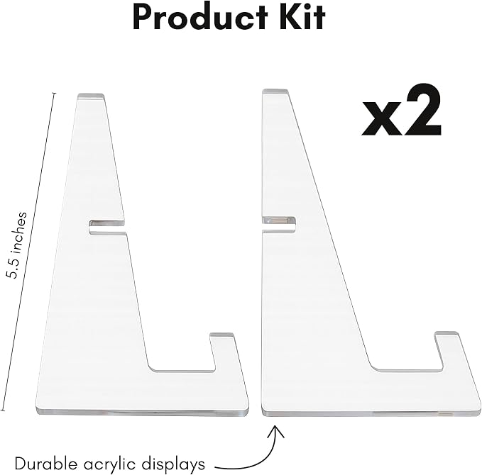 Americanflat Acrylic Easel Stand - 4" Tabletop Easel and Plate Stand - Set of 2 - Lightweight Display Holders for Photos, Cards, Frames, Books, Magazines, Albums - Home or Office Decor - Image 4