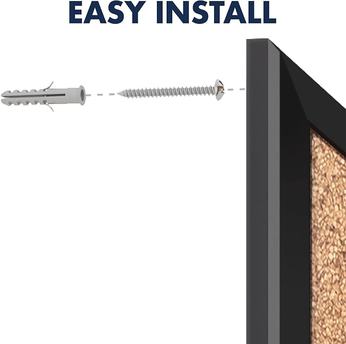 Quartet Cork Bulletin Board 60"W x 36"H Pin Board, Black Aluminum Frame (2305B) - Image 10