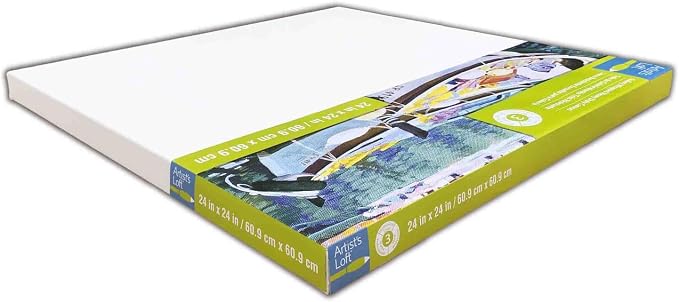Artist's Loft 24" x 24" Level 3 Gallery Wrapped Heavy Duty Canvas - Archival, Acid Free Cotton Canvas for Acrylic and Oil Paint - Bulk 6 Pack - Image 4