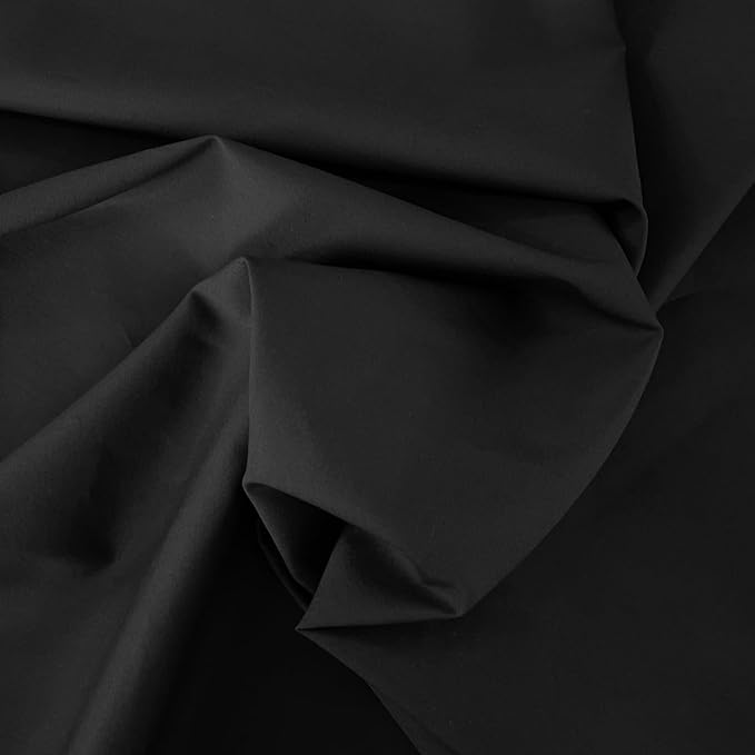 5 Yard Black Lightweight Cotton Broadcloth Fabric by the Yard, 3.7 oz | 3.7 oz/sq yd, at least 57 inches wide; smooth cotton for apparel, quilting, sewing, crafts, and home decor - Image 3