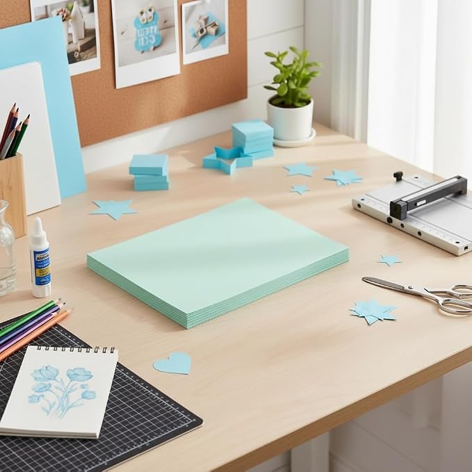 Vellum Bristol Cover 67 Pound, Smooth Finish, 250 Sheets Pack. – Premium Heavyweight Cardstock for Crafting, Printing, and Professional Projects, Acid-Free. (10, Green, 8.5"x11") - Image 5