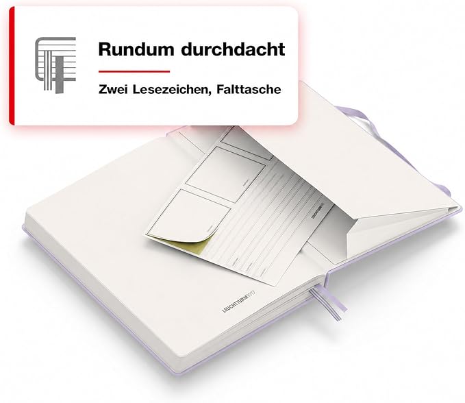 LEUCHTTURM1917 - Notebook Hardcover Medium A5-251 Numbered Pages for Writing and Journaling (Lilac, Plain) - Image 5