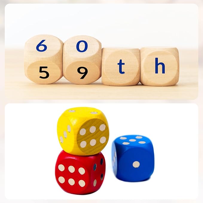 uxcell 20 Pcs Blank Wooden Dice, 40mm/1.57inch Unfinished Wooden Cube Rounded Corners Square Block for DIY Craft Projects - Image 6