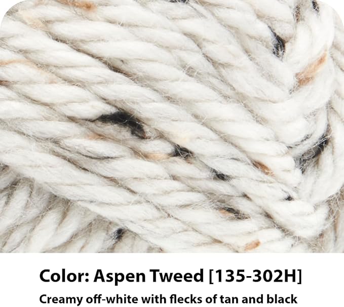 Lion Brand Yarn Hometown Yarn, Super-Bulky Yarn for Knitting, Crocheting, and Crafting, 3 Pack, Aspen Tweed | Super Bulky Acrylic Fiber for Warm Crochet Blankets, Knit Winter Hats, Chunky Cardigans, Soft Scarves, Weaving - Image 2
