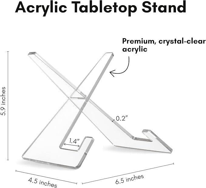 Americanflat Acrylic Easel Stand - 6" Tabletop Easel and Plate Stand - Lightweight Display Holders for Photos, Cards, Frames, Books, Magazines, Albums - Home or Office Decor - Image 2