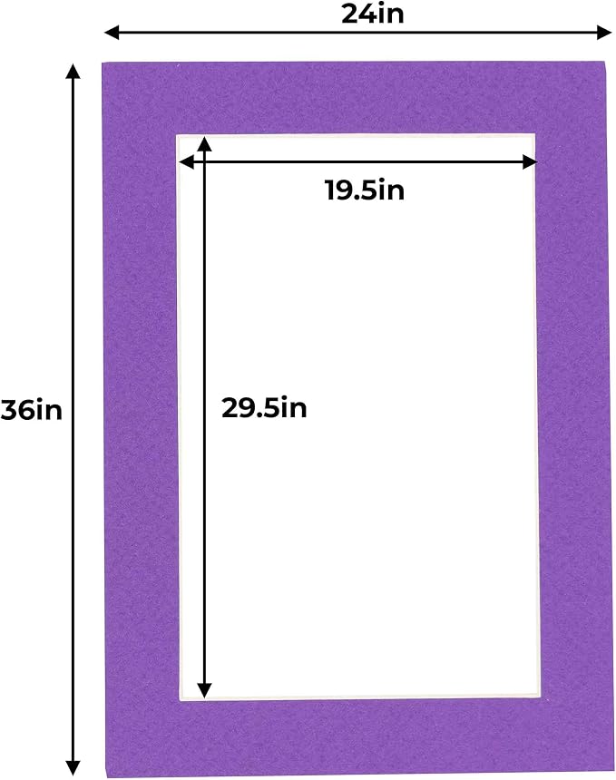 20x30 Mat for 24x36 Frame - Precut Mat Board Acid-Free Purple 20x30 Photo Matte Made to Fit a 24x36 Picture Frame, Premium Matboard for Family Photos, Show Kits, Art, Picture Framing, Pack of 1 Mat - Image 4