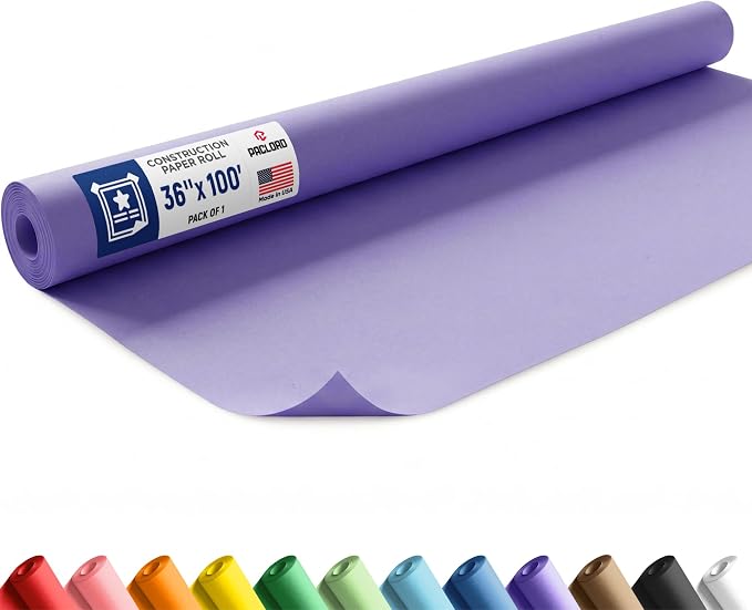 Lilac Construction Paper Roll 36" x 100 ft – Made in USA – 36" Bulletin Board Paper for Classroom & School, Teachers & Kids by Paclord