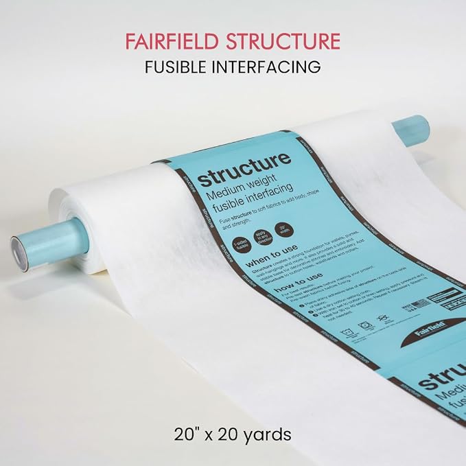 Fairfield Structure, Medium Weight Fusible Interfacing, One-Sided Fusible Interfacing for Sewing, Ideal for Bags, Purses, and More, Sewing Supplies, Craft Supplies & Materials, 20" by 20 yd Roll - Image 2