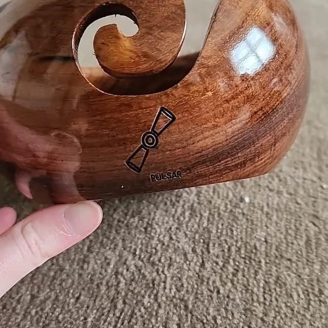 Personalized Rosewood Yarn Bowl – Wooden Knitting & Crochet Organizer for Tangle-Free Yarn | Handcrafted Storage Holder & Dispenser | Custom Engraved Gift for Crafters & Lovers - Image 8