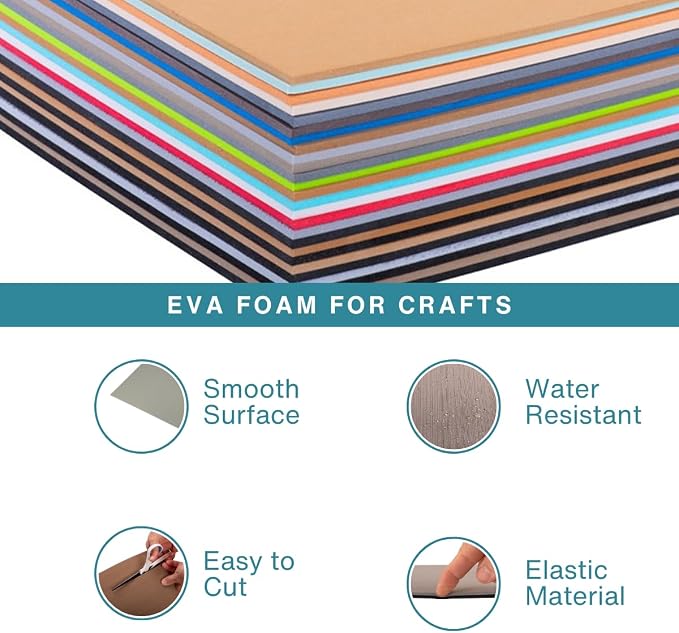LotusFoam EVA Foam Sheet 3mm – 44"x 85" Craft Foam for Cosplay, Costumes & DIY, High Density 130 kg/m3, Heat Shapeable, Paintable, 35 Colors (Bright Blue) - Bright Blue - Image 6