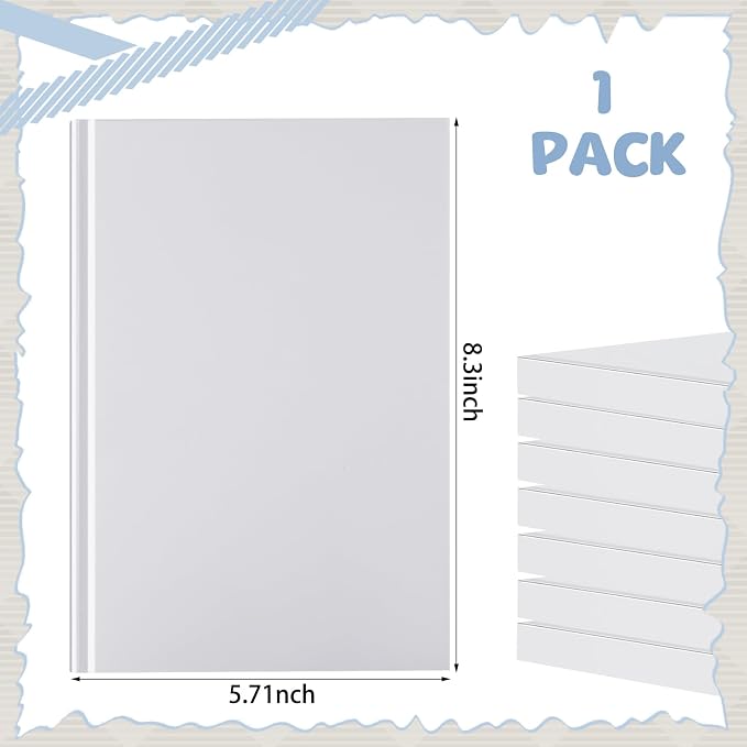 Henoyso 1 PC A5 Blank Notebook Journal Hardcover Sketchbook, 8.3 x 5.7 in | Bulk Unlined Sketch Book 100 Sheets/200 Pages Kraft Notebooks for Writing Drawing for Students School Office, White - Image 2