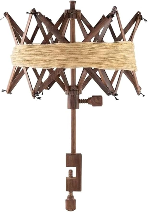 Wooden Yarn Ball Winder - Handcrafted Knitting & Crocheting Yarn Bobbin Winder - Knit Picks Umbrella Yarn Swift Tabletop Winder - Center Pull Wool String Holder Winding Machine (Brown, Umbrella Swift) by HomeDress