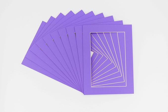 8.5x11 Mat for 12x16 Frame - Precut Mat Board Acid-Free Light Purple 8.5x11 Photo Matte For a 12x16 Picture Frame, Premium Matboard for Family Photos, Show Kits, Art, Picture Framing, Pack of 25 Mats - Image 3