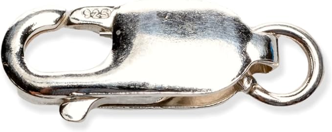 925 Sterling Silver Lobster Claw Clasp with Open Ring 12.4mm by CRAFT WIRE | 1pc 925 Sterling Silver Lobster Claw Clasp with Open Ring, Connector for DIY Jewelry Making, Jewelry Findings, Made in Italy - Image 2