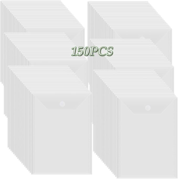 BAOFALI 150 Pcs/Set 7x9.4inch Clear Stamp and Die Storage Pockets, Stamp Storage Bags, Plastic Envelopes, DIY Scrapbooking Storage Die Cuts for Stencil Storage Card Making Cutting Dies by BAOFALI
