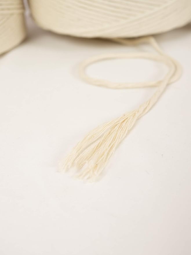 Bulk Macrame Cord | 100% Natural, Unbleached Cotton | Single Twist | Soft | Made in USA (3 mm x 5 lb Cone) - Image 3