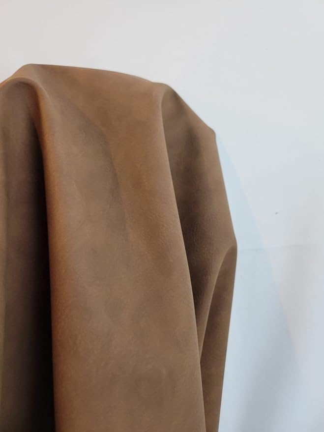 NAT Leathers | Desert Tan Tumbled Nubuck Soft Faux Vegan Leather PU {Peta Approved Vegan} | 5 yards (180 inch Length x 54 inches Wide) Cut by Yard | Synthetic Pleather 0.9mm Nappa Vinyl - Image 5