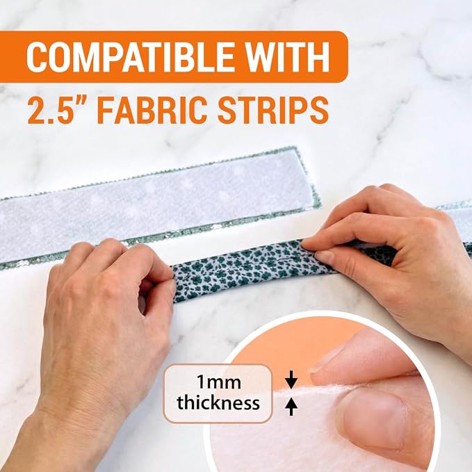 VONEEDL Jelly Roll Batting Strip – 2 1/4 Inch x 70 Yards Cotton Blend Batting Roll for Jelly Roll Rugs, Throw Rugs, Quilting, Sewing Projects, Braided Rugs, 2 Rolls, 1mm Thick - Image 4