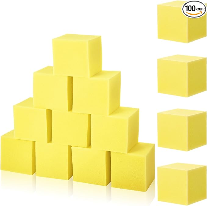 Treela Foam Pit Blocks 4 x 4 x 4 Inch Foam Cubes Soft Stacking Blocks Protective Padding Sponge Pit for Gymnastics Trampoline Arenas Rock Climbing Parkour Indoor Amusement Park by Treela
